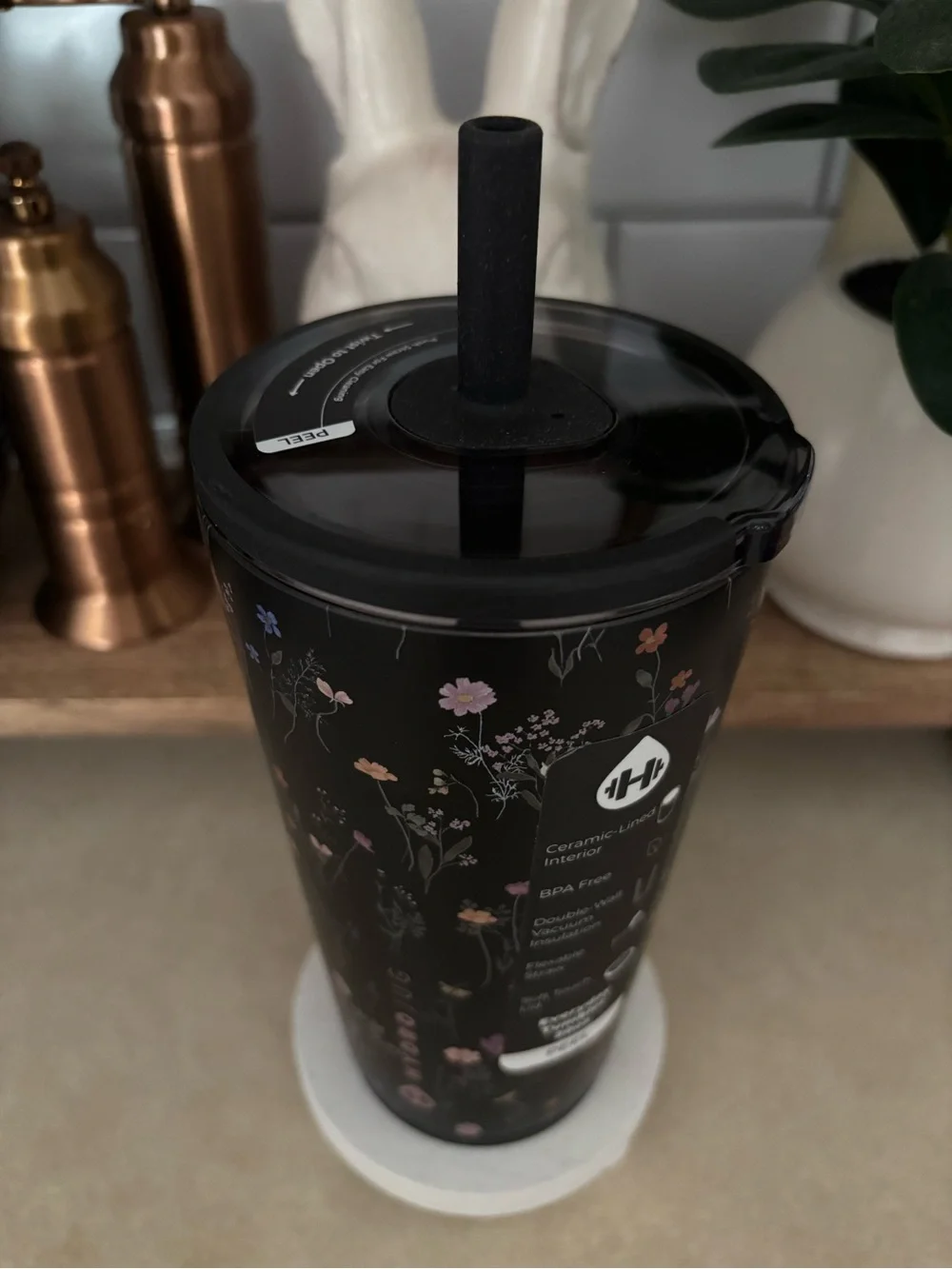 HYDROJUG Everyday Tumbler 20oz Midnight Floral Design Limited Edition!